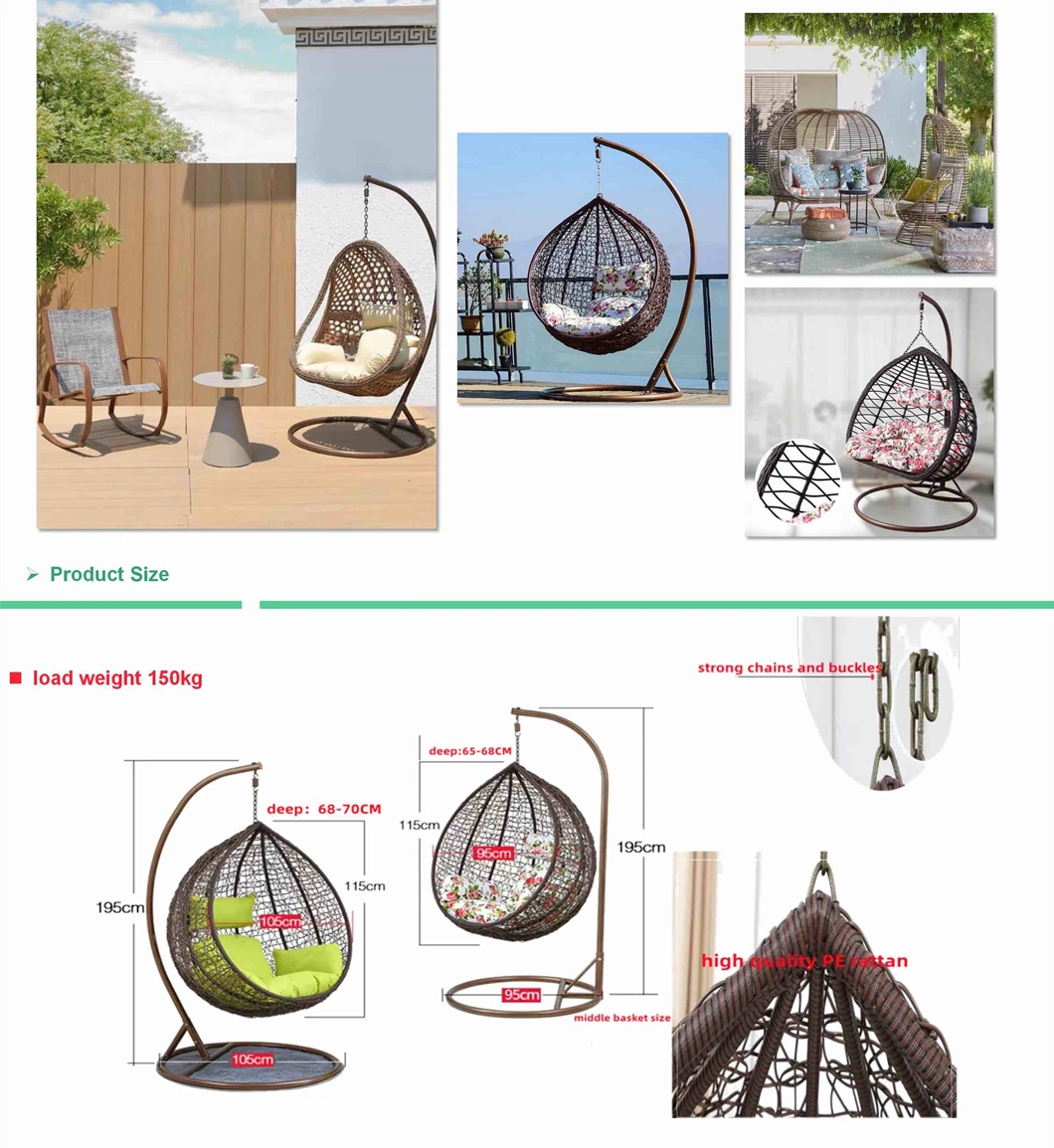 Rattan Furniture Outdoor Indoor Living Room Leisure Cushion Stand Egg Swing Chair