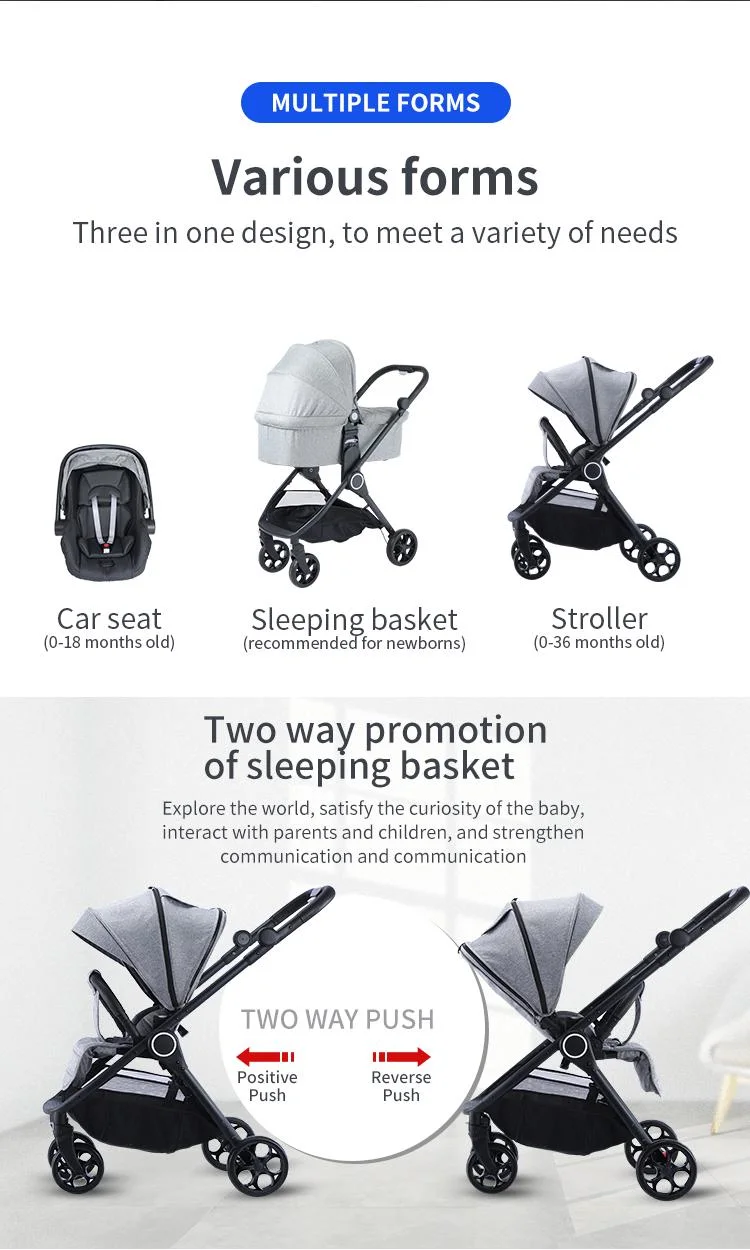 Luxury Baby Stroller High Land-Scape Baby Pram 3 in 1 Hotmom Carriage