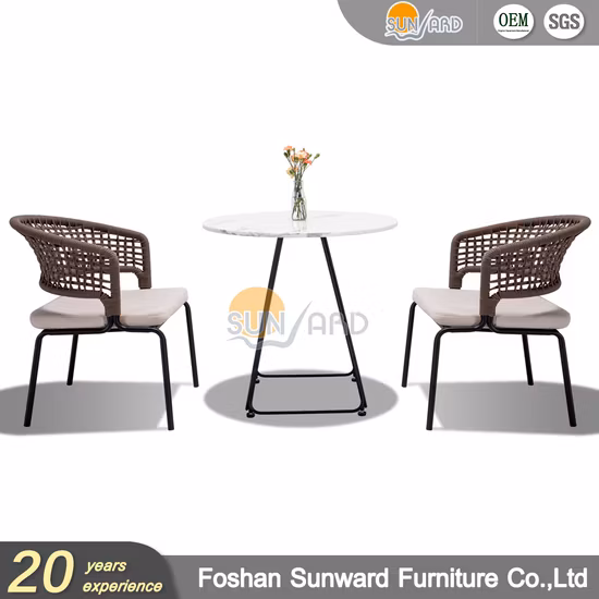 Gran oferta moderna Home Resort Hotel mimbre cuerda de ratán interior y exterior restaurante Silla de comedor conjunto de muebles