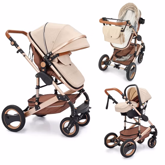 2023 Cochecito de niño plegable con licencia de nuevo estilo, cochecito de bebé con errores de seguridad para asiento de coche, cochecito de bebé de viaje