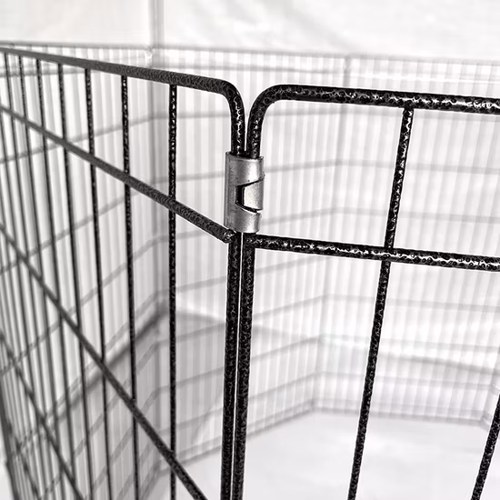 Corral grande para perros con puerta, valla metálica de 48 pulgadas para perros, gatos, conejos